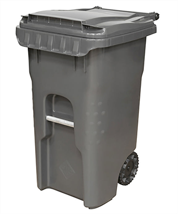 Otto 1445BLK-TV Plastic Trash Can with Lid, Black, 45 Gallon