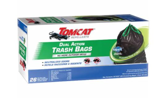 Tomcat 30 Gallon Dual Action Black Trash Bag 26 Count (30 Gallon 26 Count)