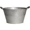 Tub Planter With Handles, Round, Galvanized Metal, 14-In.