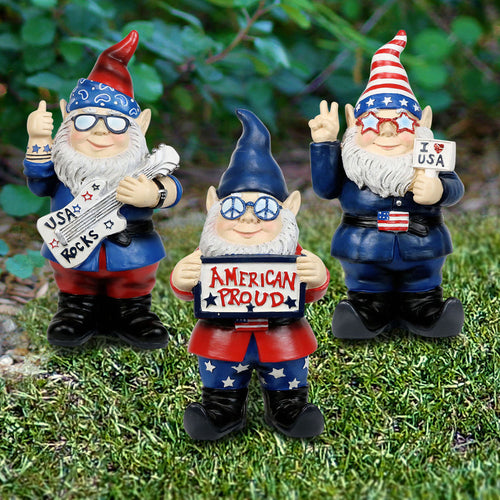 Alpine Gnome Patriotic Statuary