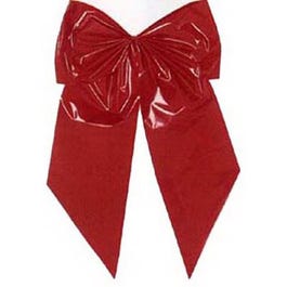 Christmas Bow, 2-Loop, Red Poly, 15 x 24 x 7-In.