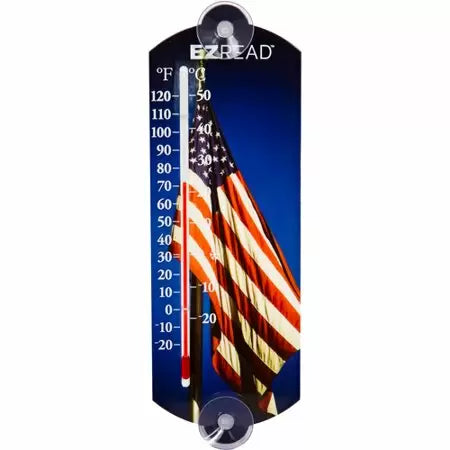 Headwind Consumer Products 10 Indoor/Outdoor Window Thermometer - American Flag Blue