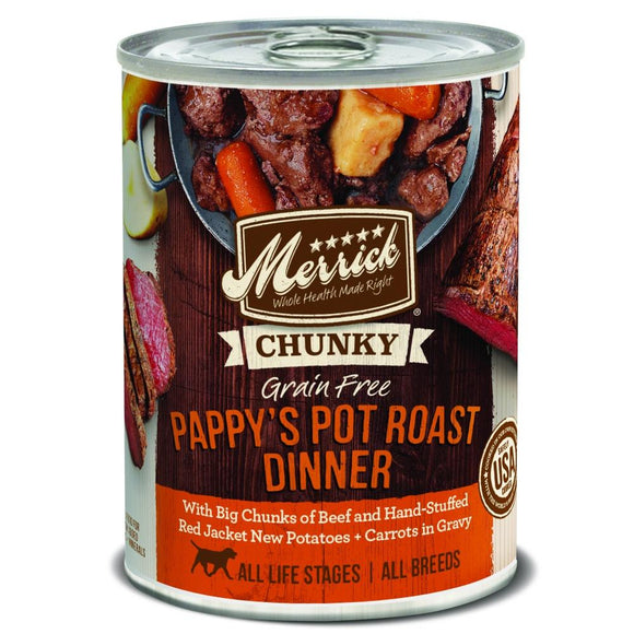 Merrick Grain Free Chunky Pappy's Pot Roast Dinner Canned Dog Food