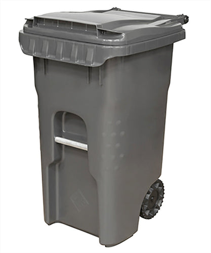 Otto 1445BLK-TV Plastic Trash Can with Lid, Black, 45 Gallon