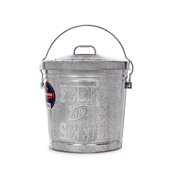 Behrens 10 Gallon Embossed Galvanized Steel Locking Lid Trash Can with Lid