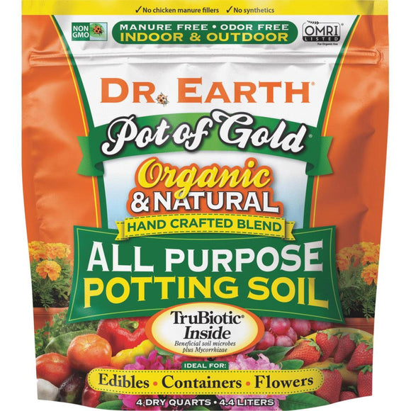 Dr. Earth Pot of Gold 4 Qt. 0.11 Lb. All Purpose Container Potting Soil