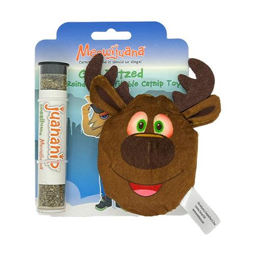 Meowijuana Get Blitzed Refillable Reindeer Catnip Cat Toy (Medium)