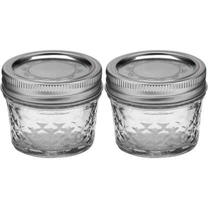 Ball Jelly Jars, Quilted Crystal, Regular Mouth, 4 Ounce - 12 jars